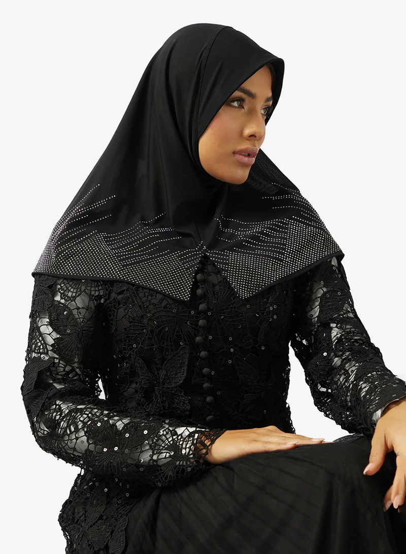 Rhinestone Diamonte Embellished Most Hijab Headscarf